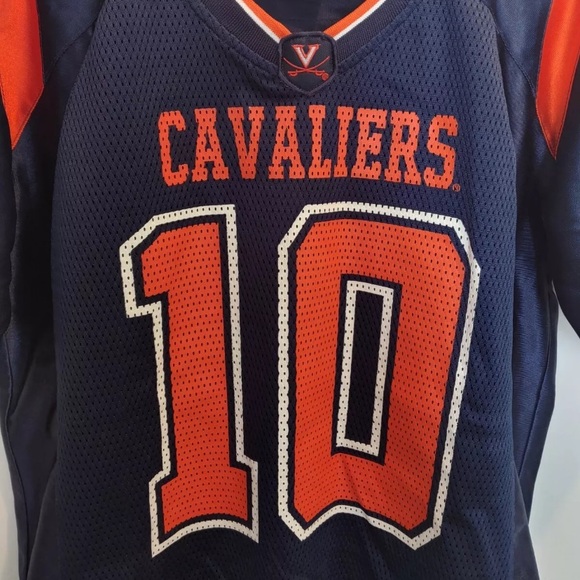 Virginia Cavaliers Boys Size Large Navy Blue Road Football Jersey. NWOT - Picture 2 of 6